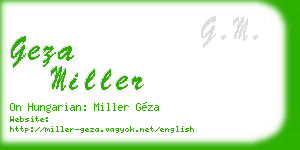 geza miller business card