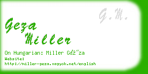 geza miller business card